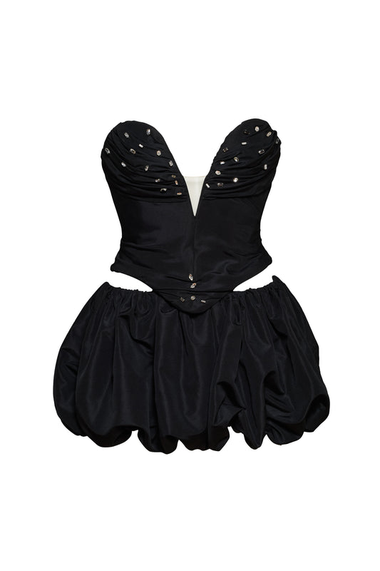 Noelle corset & bubble skirt Co ord Set with rhinestones