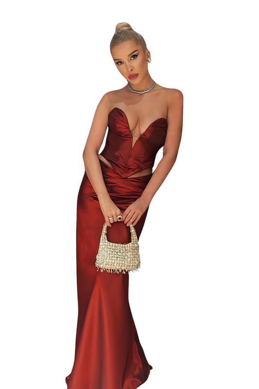 Gloria Co-Ord Corset Set with Long Train Skirt