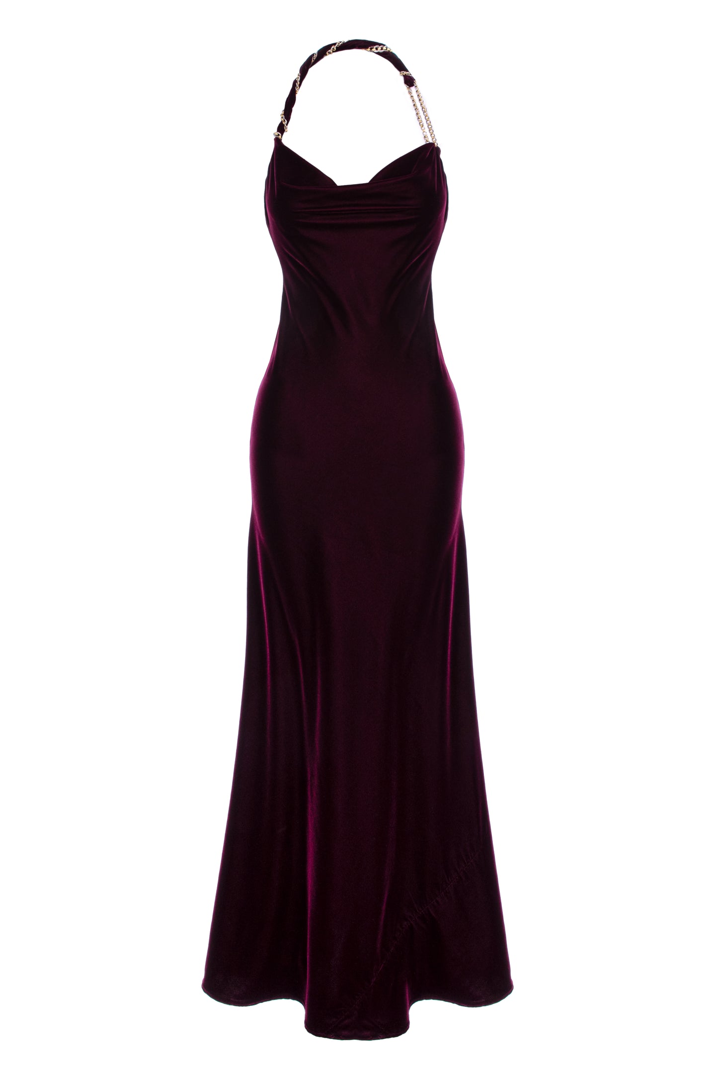 Velvet Maxi Dress Nora in Burgundy