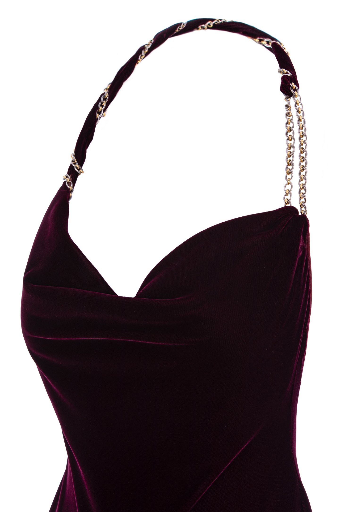 Velvet Maxi Dress Nora in Burgundy