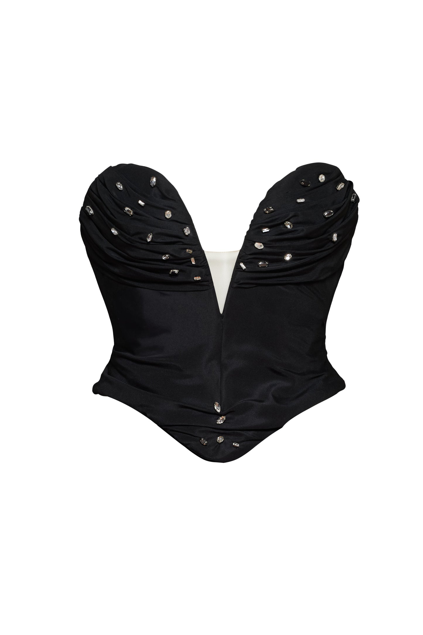 Noelle V neckline Corset with rhinestones