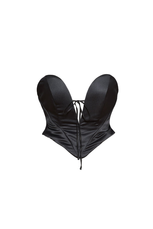 Corset negru modelator cu decolteu Natalie